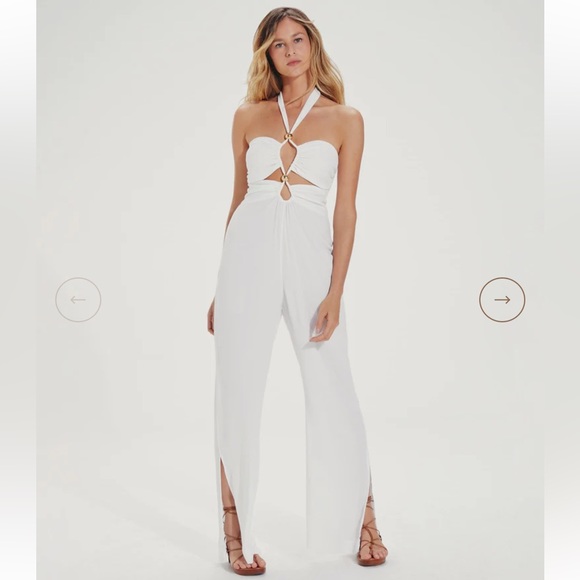 VIX Luana Detail Jumpsuit, size 2, White, $358 - Picture 2 of 7